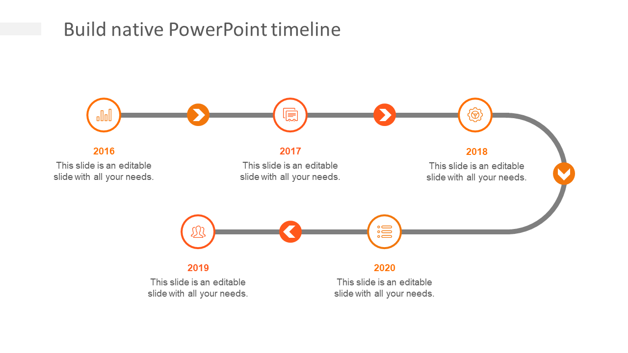 build native powerpoint timeline-orange